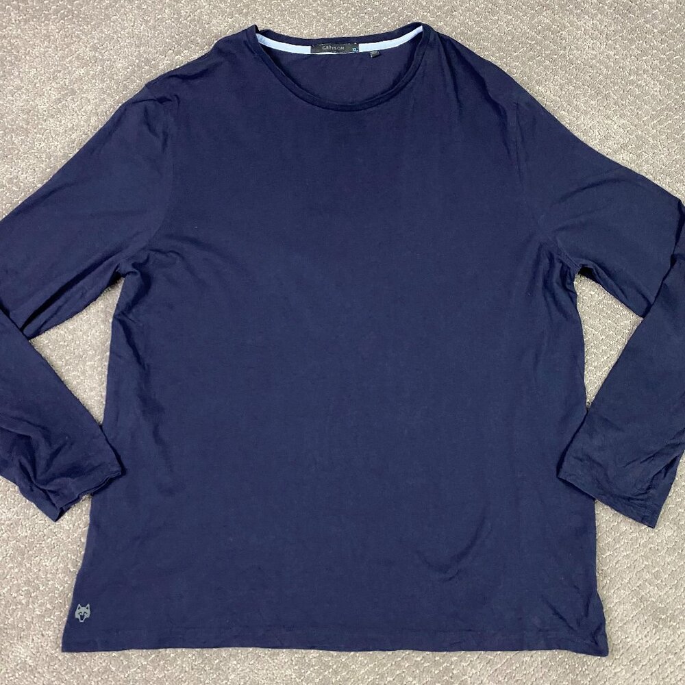 Greyson Long Sleeve Shirt Men's XL Navy Blue Pima Cotton Spandex Performance